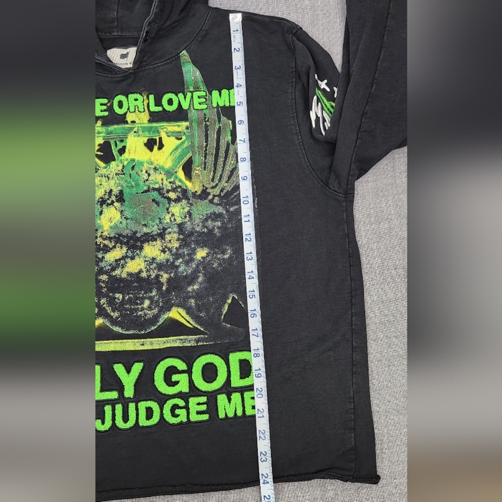 Maison Noir Judgement Graphic Skull Design Embroidered Black Hoodie. Medium - Picture 9 of 9